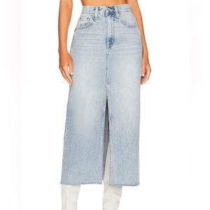 Alice High Rise Denim Midi Skirt in Brooklyn size 26